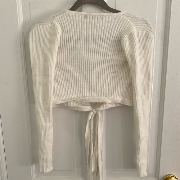 Nasty Gal Ribbed Knit Wrap Tie Top | Size M/L - Picture 2 of 3